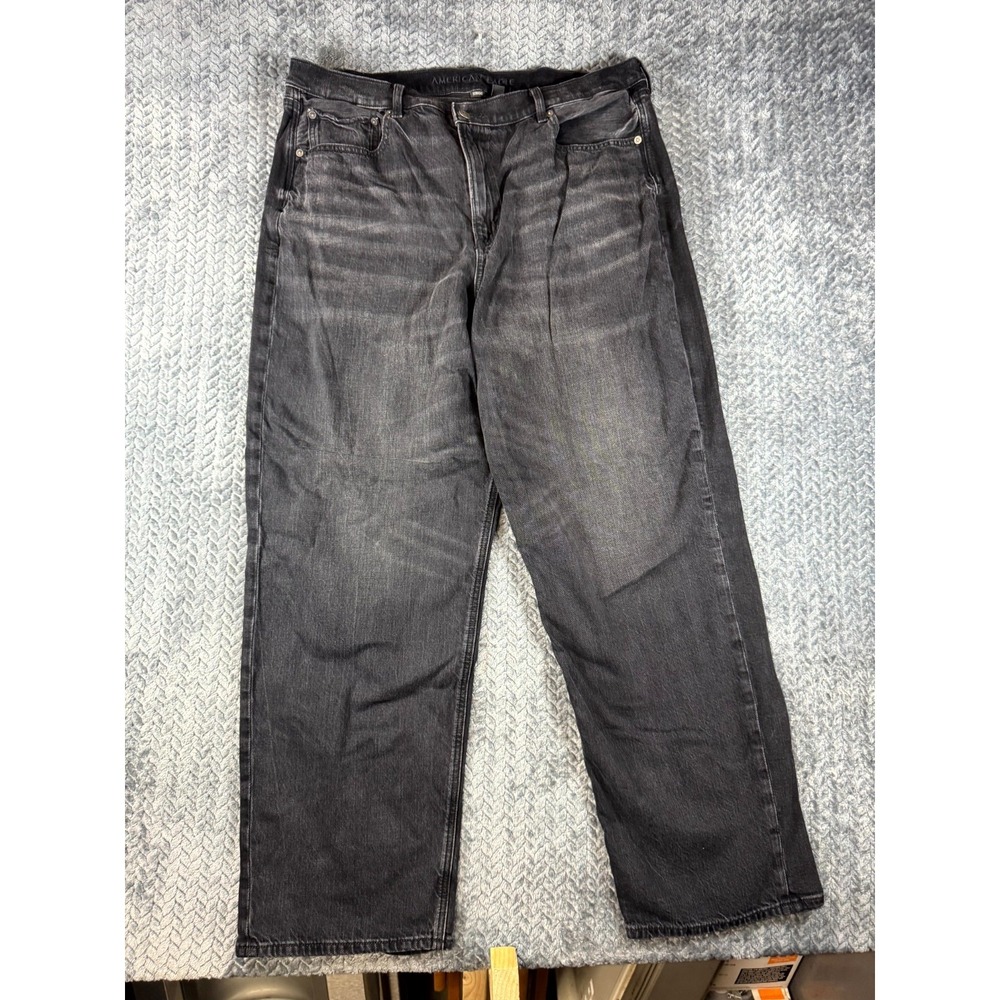 American Eagle Outfitters Strigid Jeans Womens 18 Black Relaxed Fit Straight